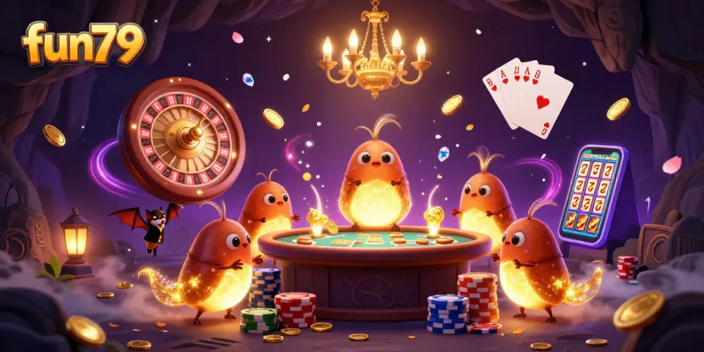 Experience fun79 with glowing glowworms and an exciting casino atmosphere!