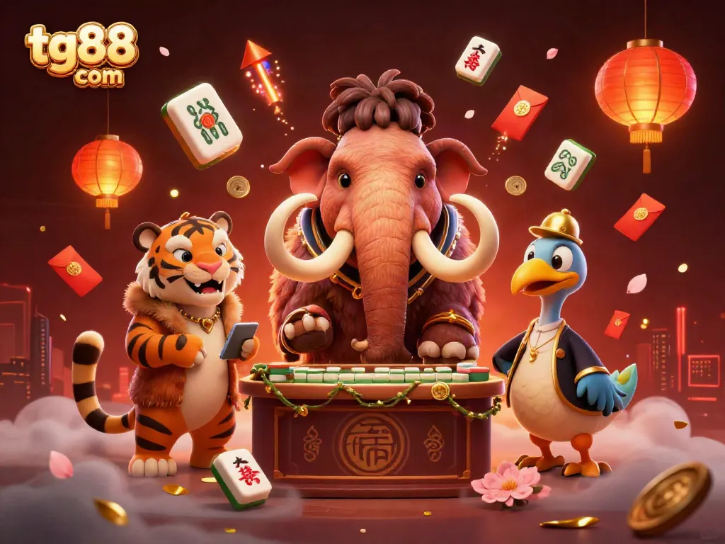 Experience excitement at tg88 com with vibrant 3D characters and casino elements in a dynamic atmosphere.