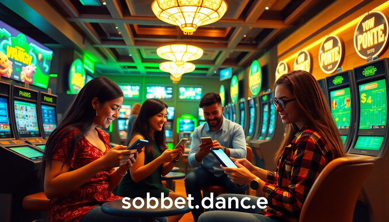 Exciting online gambling experience at sbobet.dance, showcasing diverse players engaged in various games.