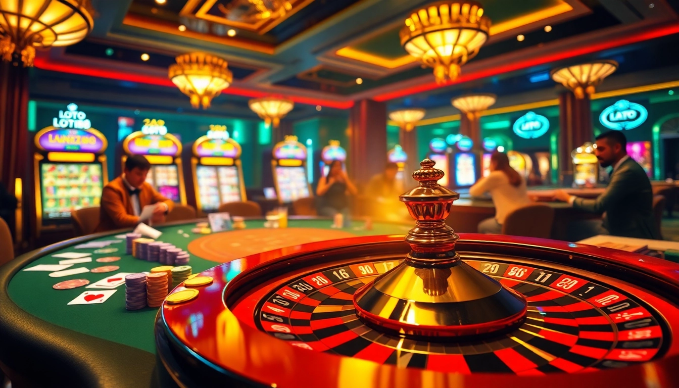 Experience thrilling gameplay at loto188.gb.net with vibrant casino tables and exciting slot machines.
