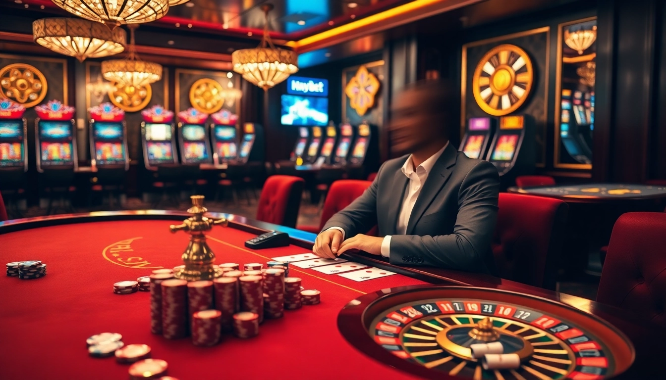 HAYBET table with poker chips and cards, showcasing an exciting gambling atmosphere.