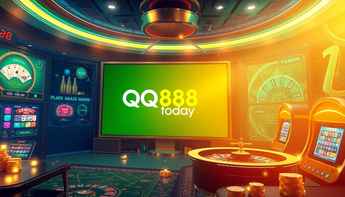 Players engaging with exciting games on QQ88 Today, showcasing a vibrant casino atmosphere.