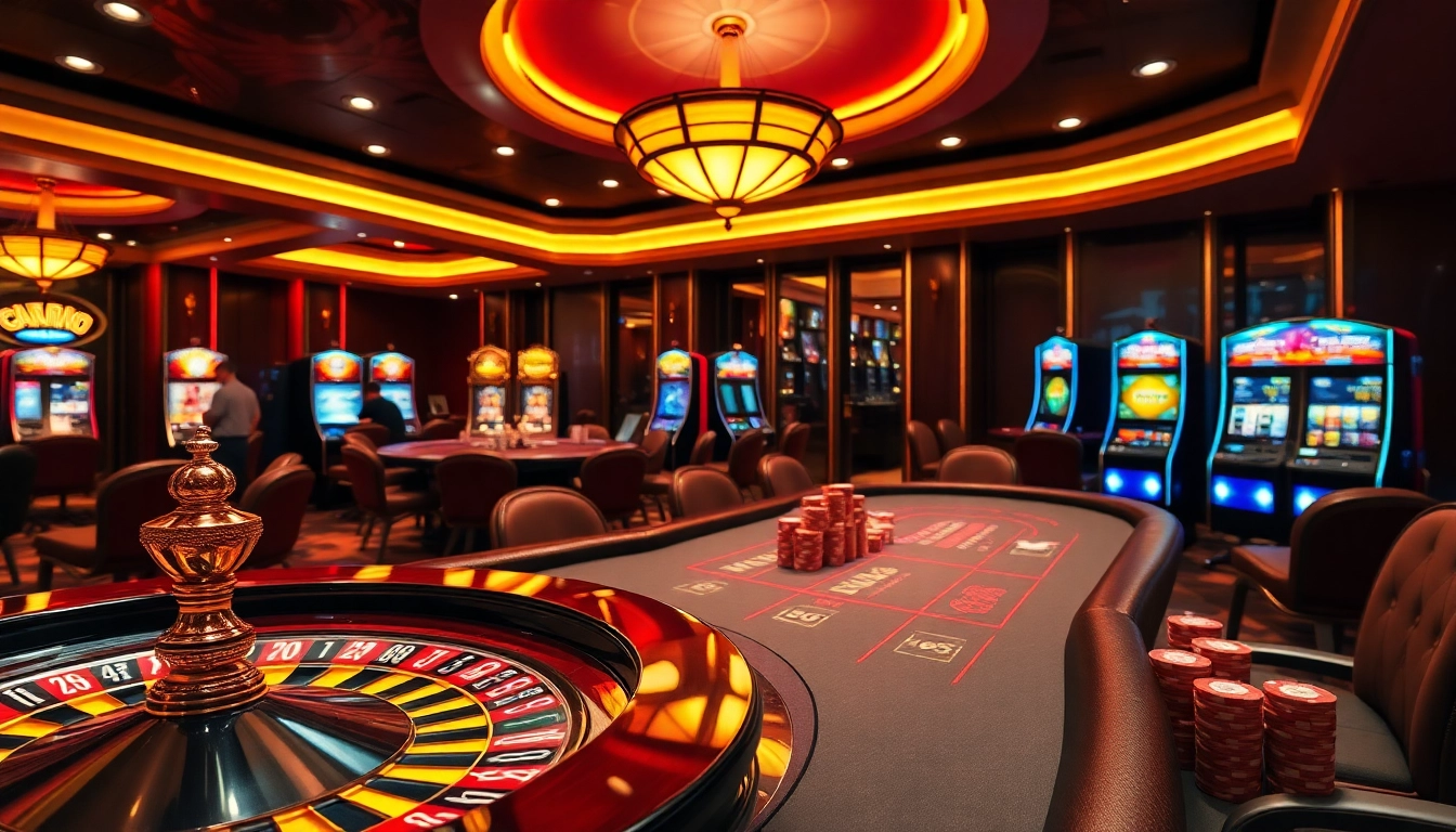 Experience the thrill of casino gaming with 8XX poker tables and slot machines in a luxurious setting.