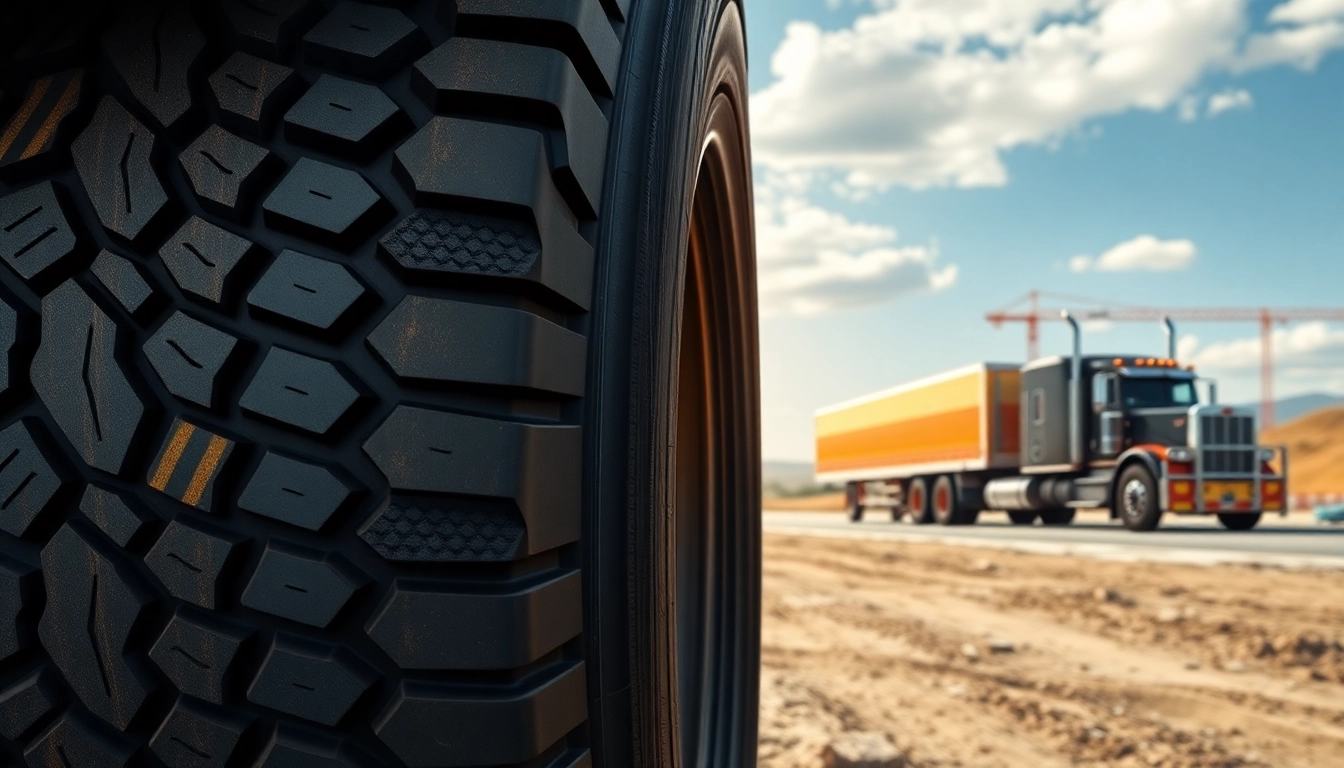 Close-up of the durable RR99 tire designed for mixed-service performance on highways and off-roads.