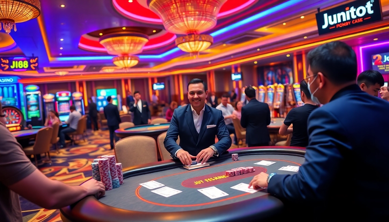 Experience thrilling gameplay at Jun88 with vibrant casino games and luxurious atmosphere.
