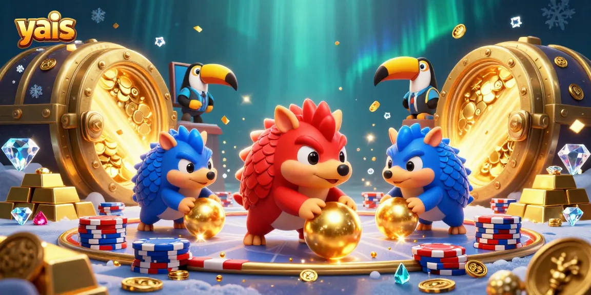 Engage with thrilling casino action featuring yais as rival pangolins compete in a dynamic game scene full of glamour.