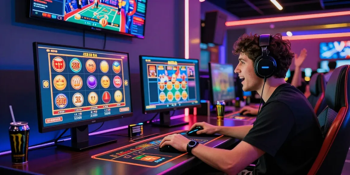 Player enjoying thrilling gameplay at online casinos that accept credit cards in a vibrant gaming setup.