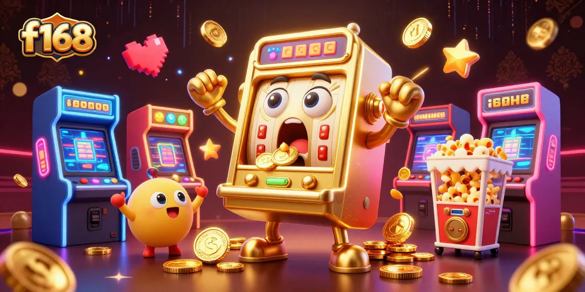 Spin to win with f168's golden slot machine, surprised by a jackpot of coins!