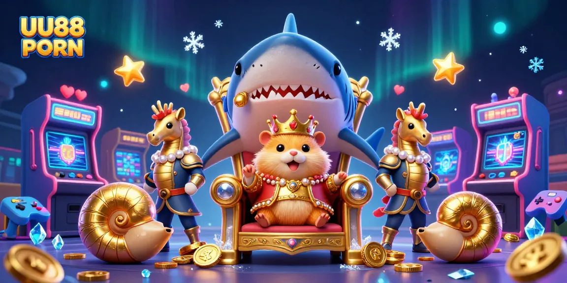 Engage with UU88 PORN in this vibrant casino-themed 3D illustration featuring a golden hamster king!