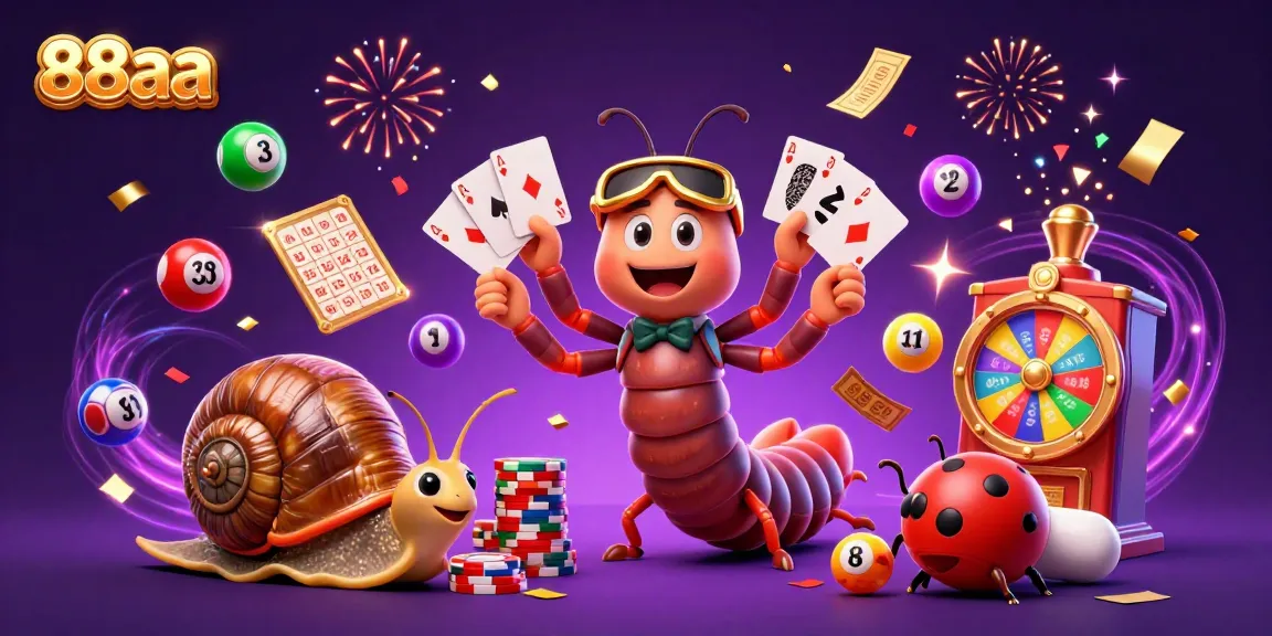 88aa dealer showcasing playful cards amidst a vibrant casino scene with energy and joy.