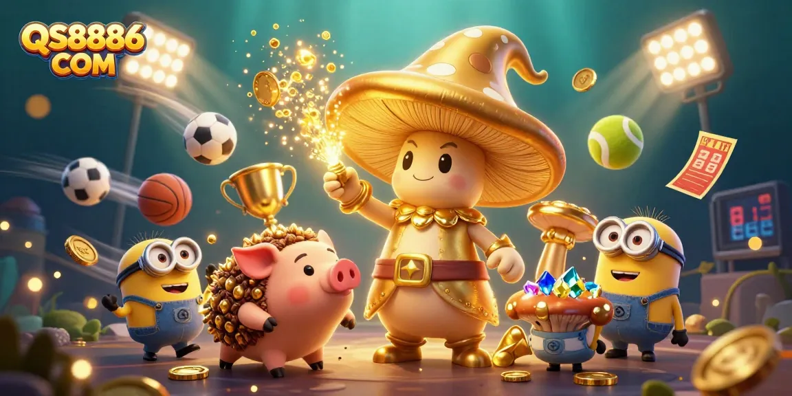 Experience thrilling gameplay at QS8886 COM with dynamic sports elements, golden treasures, and vibrant casino scenes.