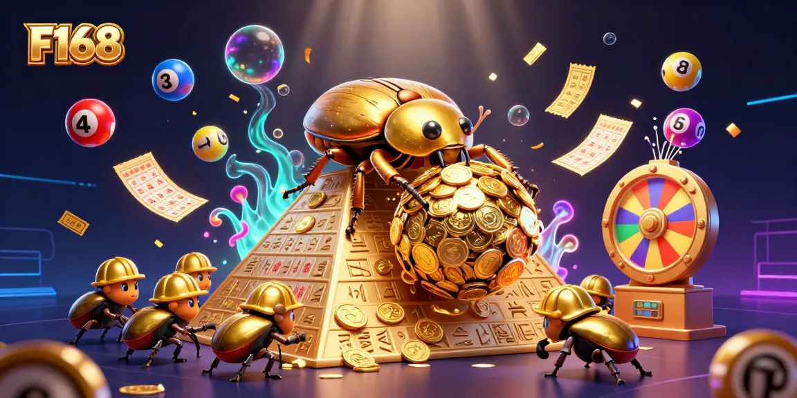 Experience F168's vibrant gaming action with colorful elements and a dynamic casino scene.