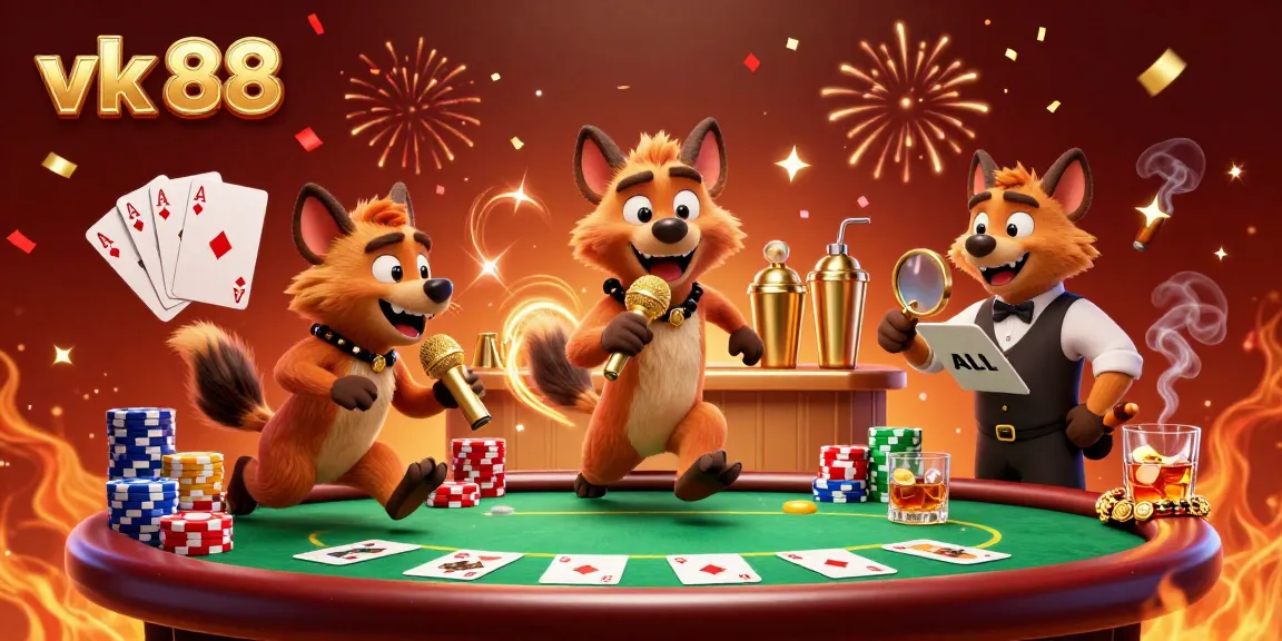 Experience the excitement of vk 88 with hyenas serving drinks and comedy in a thriving casino scene.
