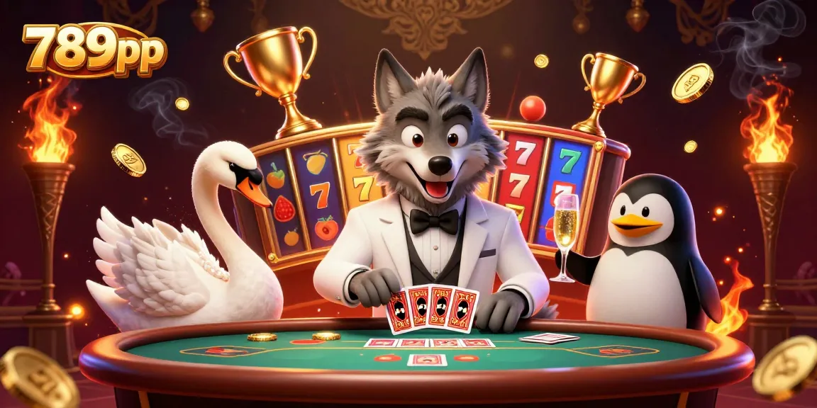 Experience the thrilling games at 789pp with a glamorous casino scene featuring vibrant slot reels and dynamic characters.