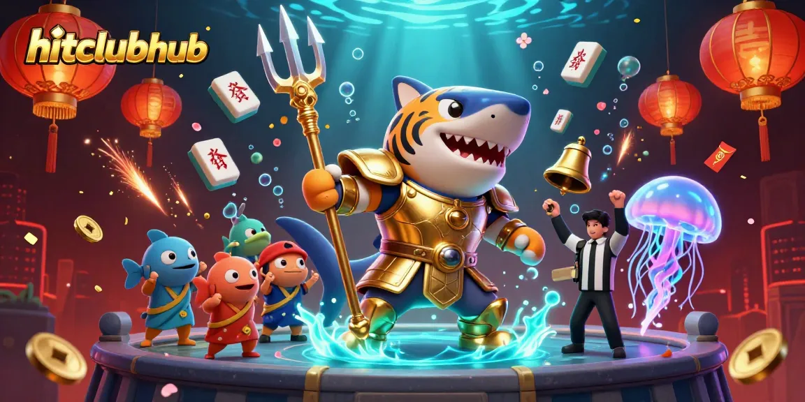 Experience dynamic gameplay at hitclubhub with a thrilling underwater gladiator scene featuring a tiger shark and casino elements.